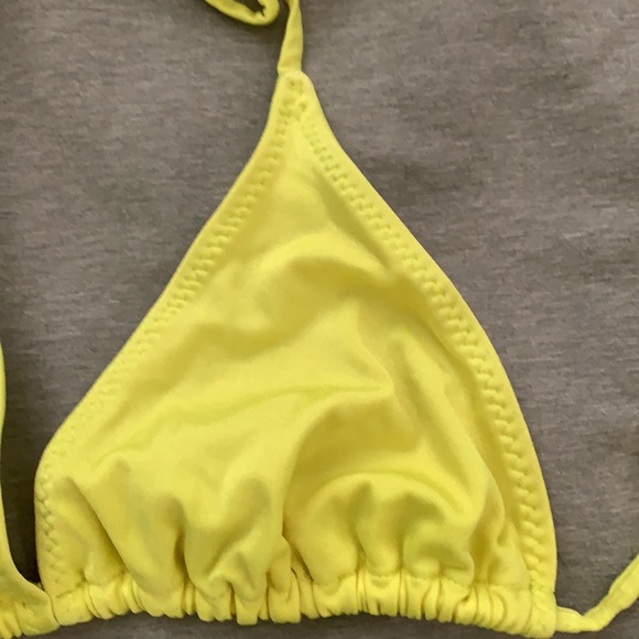 Neon 90s yellow/green bikini top preowned fits like S - Picture 2 of 7